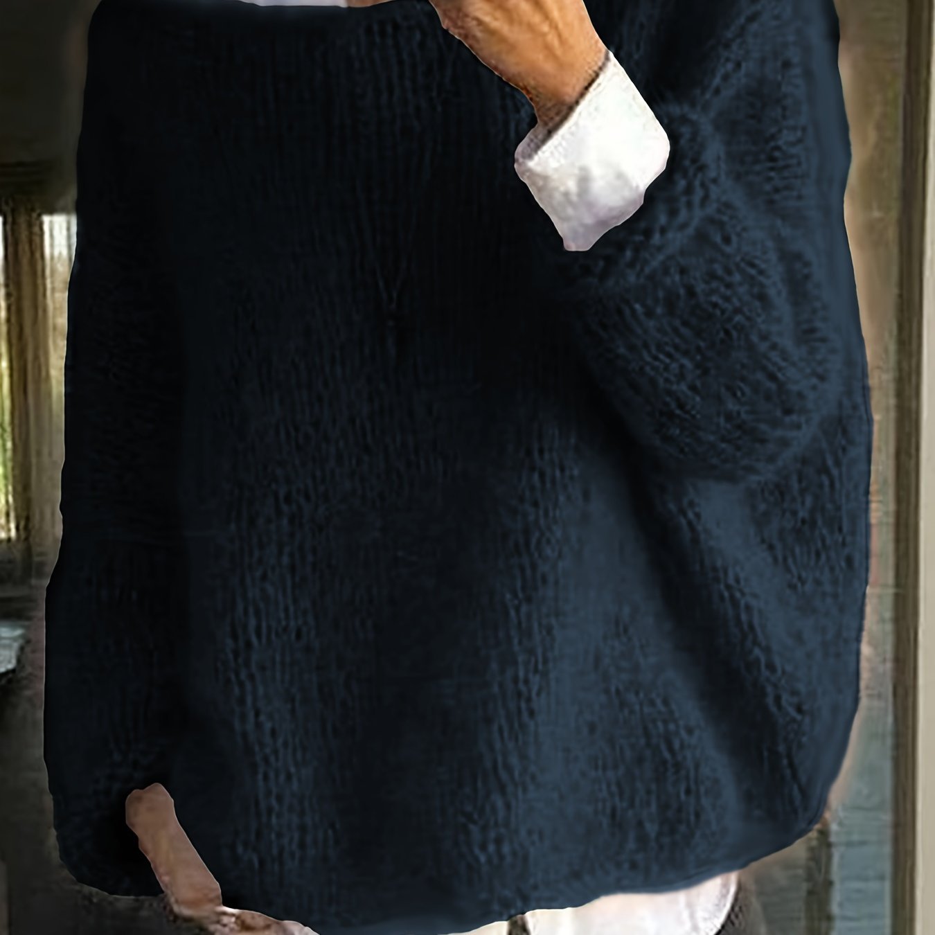 Solid Boat Neck Pullover Sweater, Casual Long Sleeve Loose Sweater, Women's Clothing