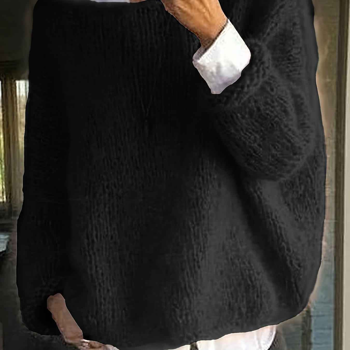 Solid Boat Neck Pullover Sweater, Casual Long Sleeve Loose Sweater, Women's Clothing