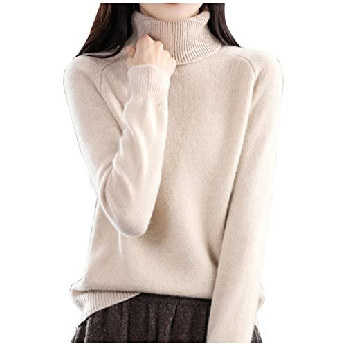 Womens Turtlenck Sweaters Solid Color Thermal Classic Knitwear for Women Fall Winter Leisure Undershirts Sweaters