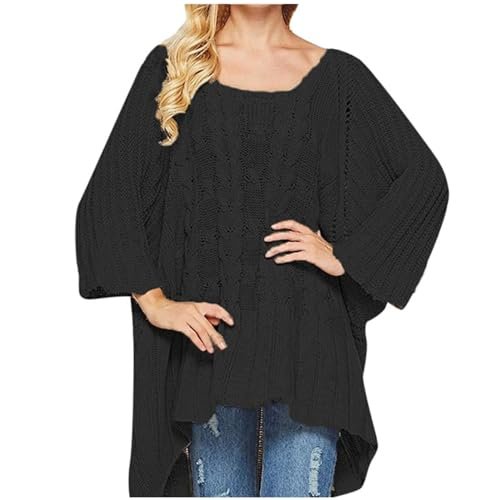 Fall Sweater Women's Knitwear Crewneck Long Sleevel Shawl Cape Sweater 2023 Fashion Pullover Sweater