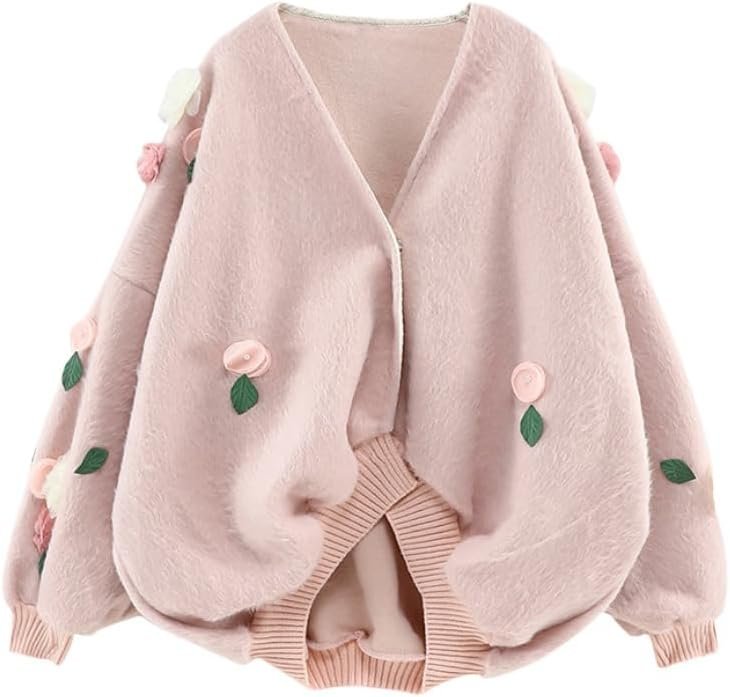 Women Autumn/Winter Vintage Romantic Korean Fashion Plush Pullovers Mori Girl Knitwears Elegant Aesthetic Sweater Thick