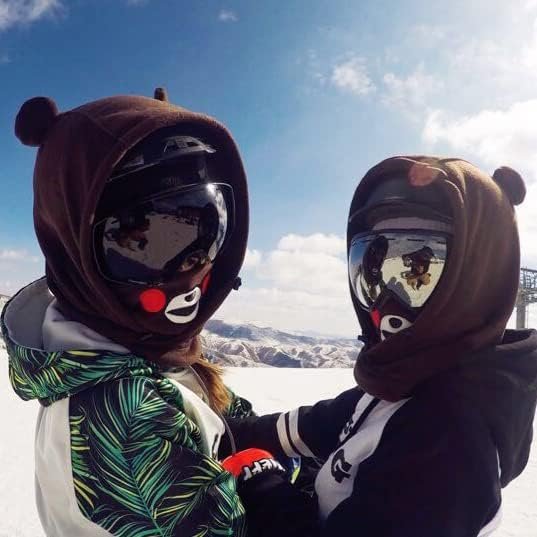 Bear Ski Balaclava Cute Animal Snowboard Face Warmer Winter Snow Sports Accessories Hat Kawaii Snowboard Gear