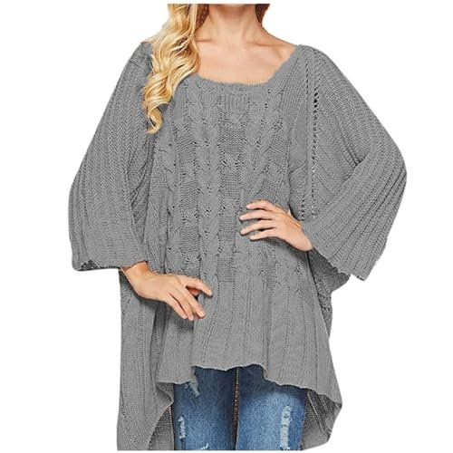 Fall Sweater Women's Knitwear Crewneck Long Sleevel Shawl Cape Sweater 2023 Fashion Pullover Sweater