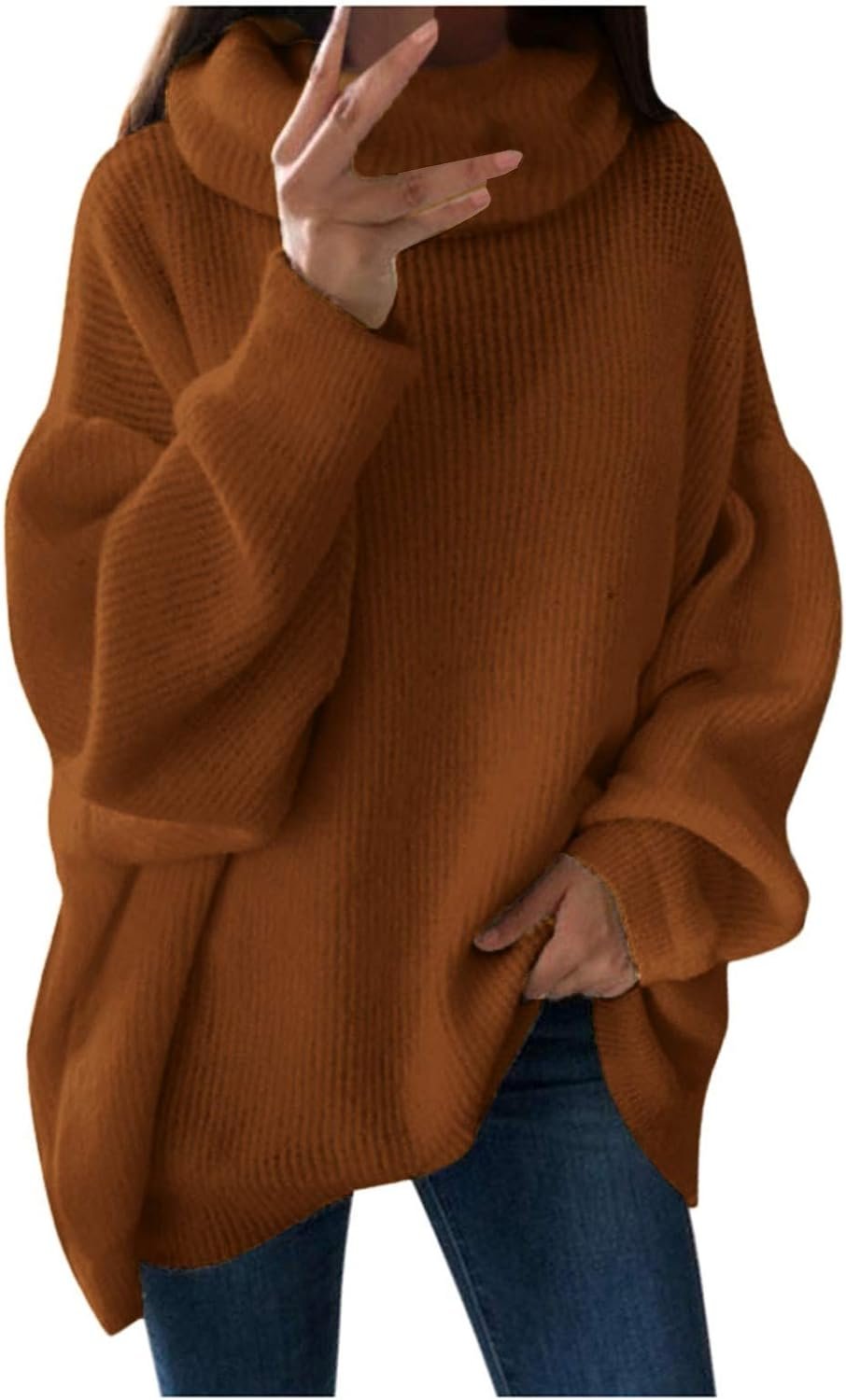 plus Size Fall Jackets for Women Women's Casual Solid Pocket Knitted O-Neck Shoulder Knitwear Sweater Fashion Top