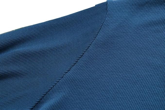 Autumn/Winter Women Fashion Plus Size Sweater Block Color O-Neck Button Knitwear Casual False Two Pieces Long Sleeve top