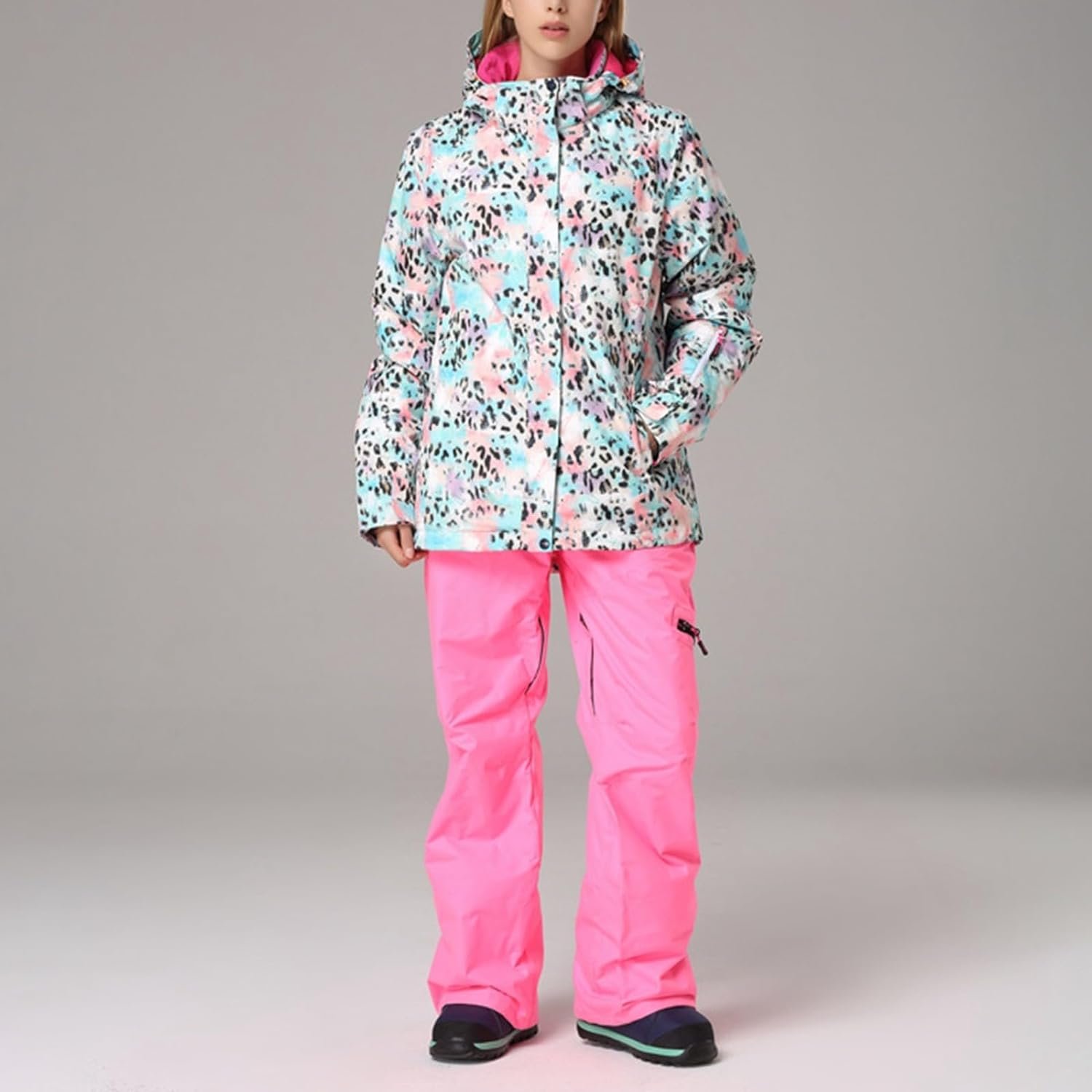 Women's Ski Suit Waterproof Women's Ski Wear Windproof Warm Adult Hardshell Climbing Wear Outdoor Ski Wear Suit