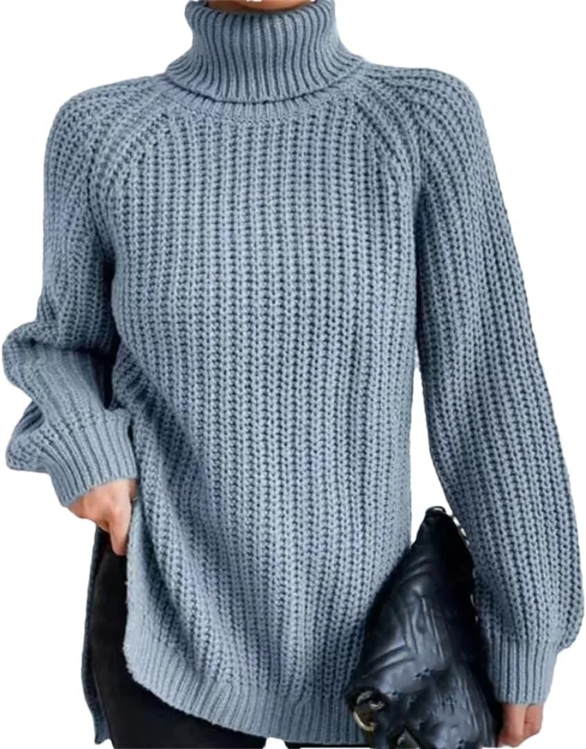 61sCl-MznZL._AC_SL1080 Turtleneck Fashion Women Sweater Knitted Slim Top Fashion Leisure Sweaters Ladies Pullovers Knitwear