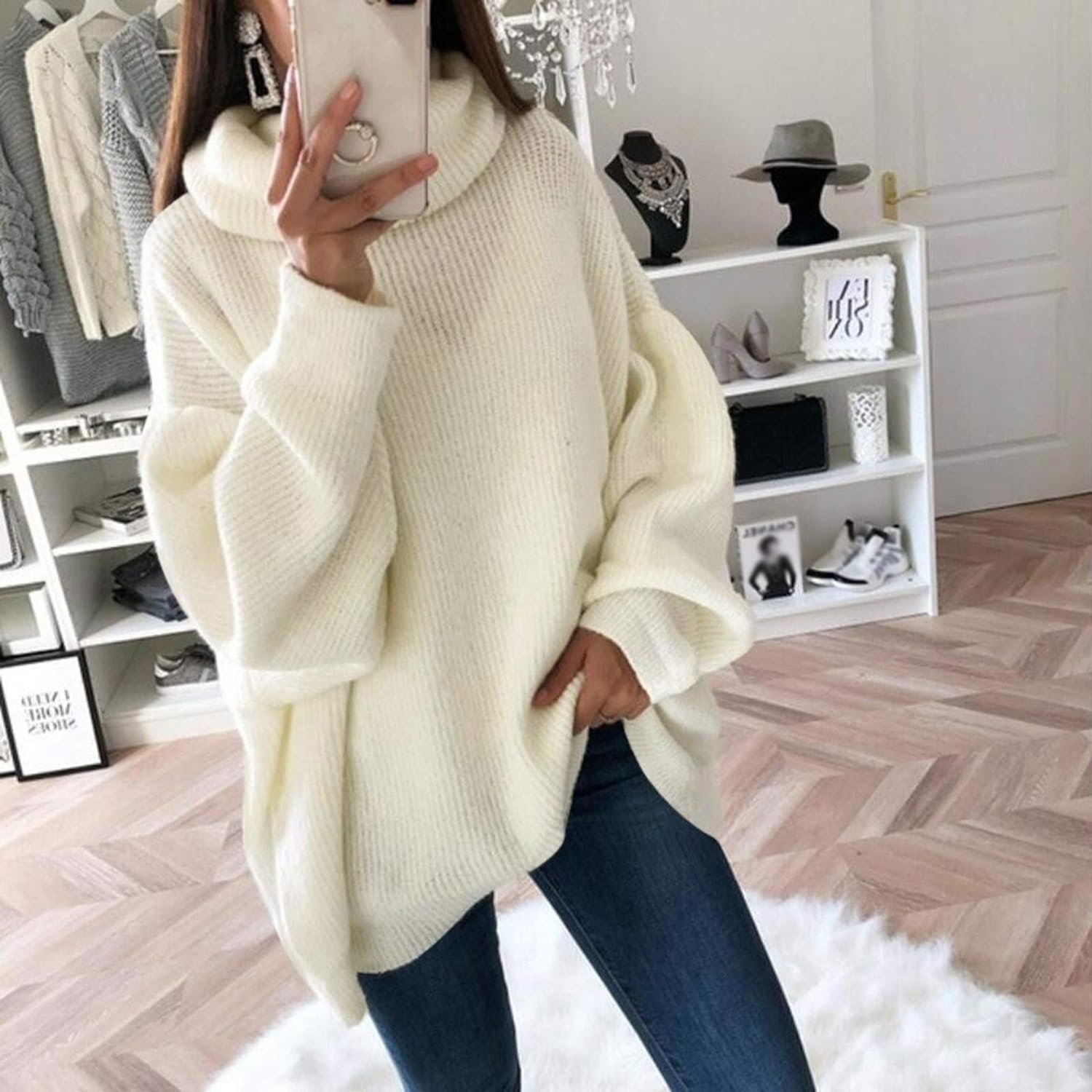 plus Size Fall Jackets for Women Women's Casual Solid Pocket Knitted O-Neck Shoulder Knitwear Sweater Fashion Top
