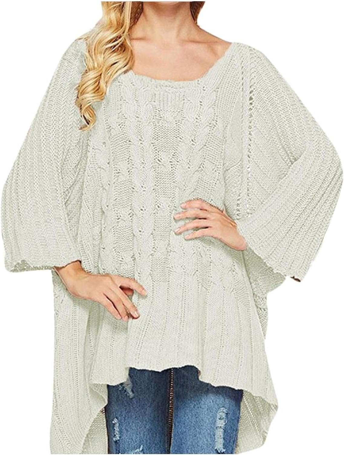 Fall Sweater Women's Knitwear Crewneck Long Sleevel Shawl Cape Sweater 2023 Fashion Pullover Sweater