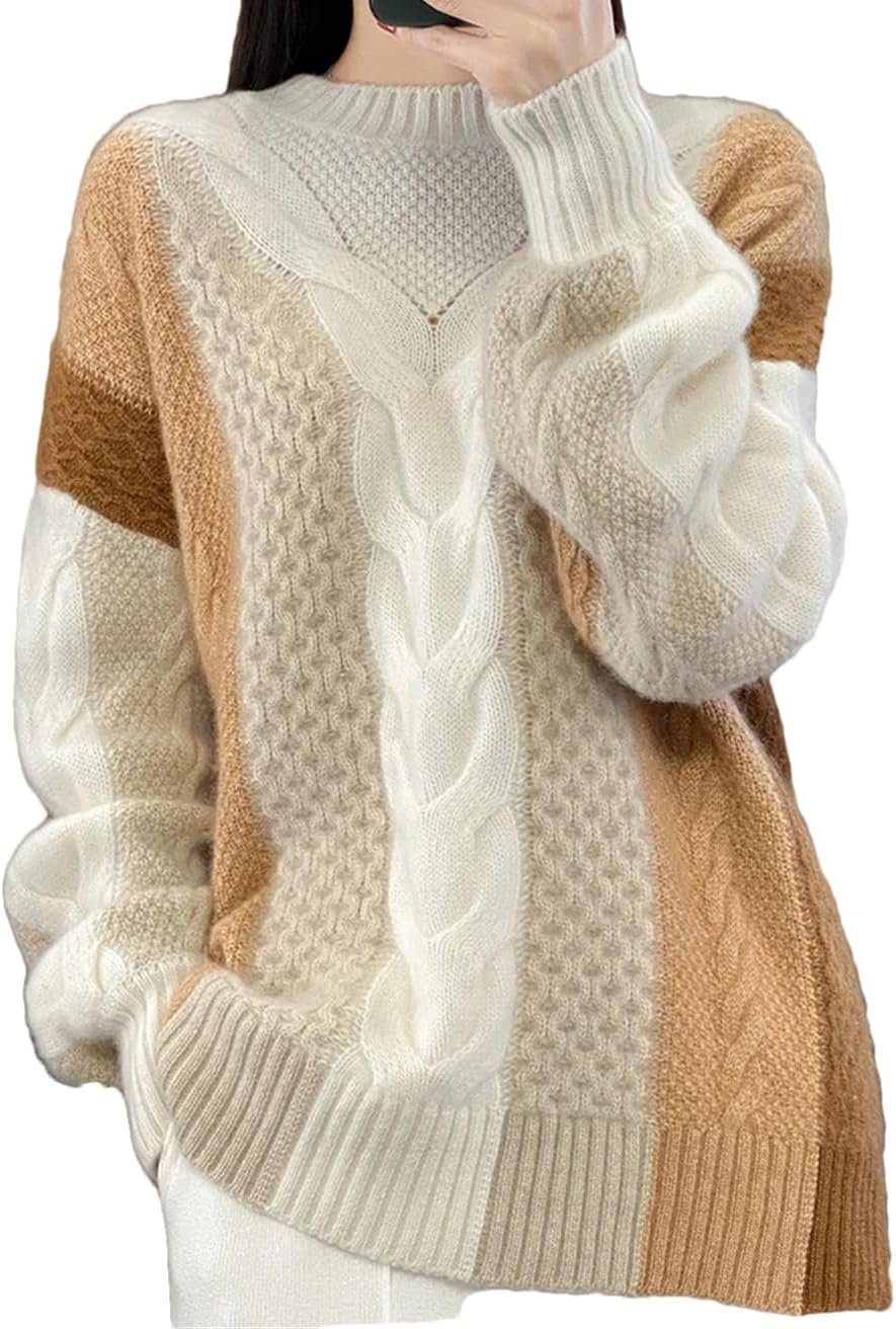 71TlttVEtiL._AC_SL1312 Women Winter Sweater Thick O-Neck Pullover Merino Wool Fashion Female Cashmere Knitwear Tops