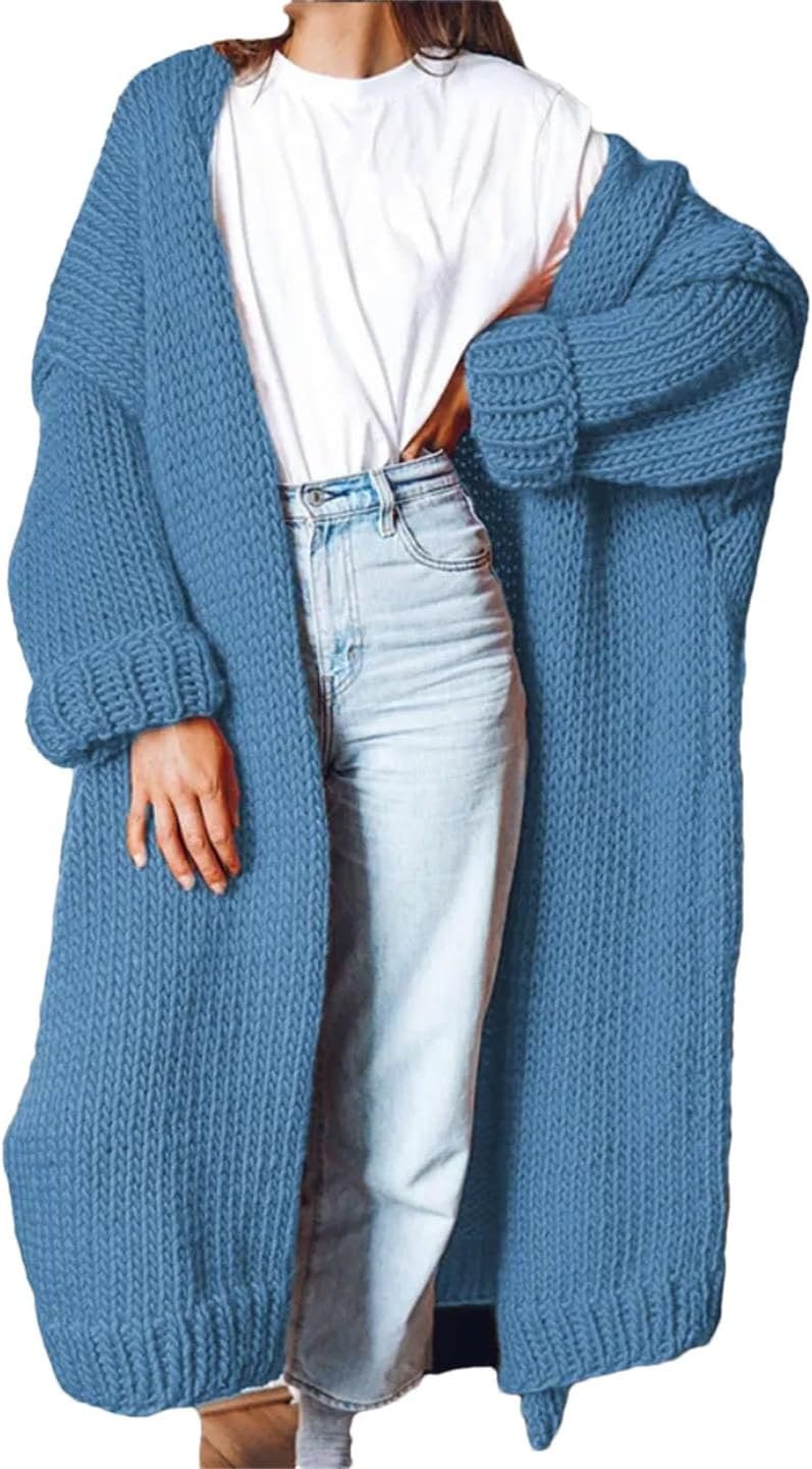 Fashion Women Sweaters Autumn Winter Solid Knitted Cardigan Medium Long Sweater Coat Women Knitwears