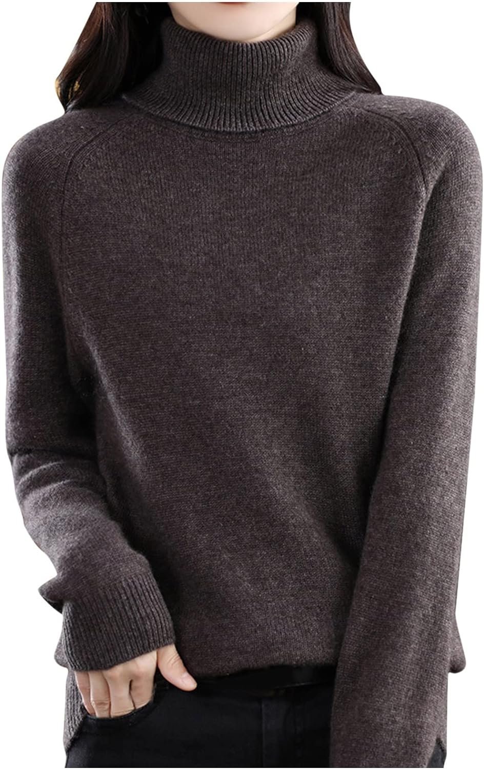Womens Turtlenck Sweaters Solid Color Thermal Classic Knitwear for Women Fall Winter Leisure Undershirts Sweaters