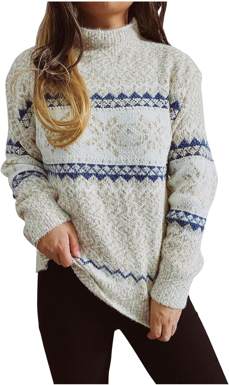 71qeb7F6EYL._AC_SL1500 Women Knitwear Sweaters Thickened Long Sleeved Knitted Fall Winter Fashion 2023 Pullover Padded Lounge Crewneck Tops