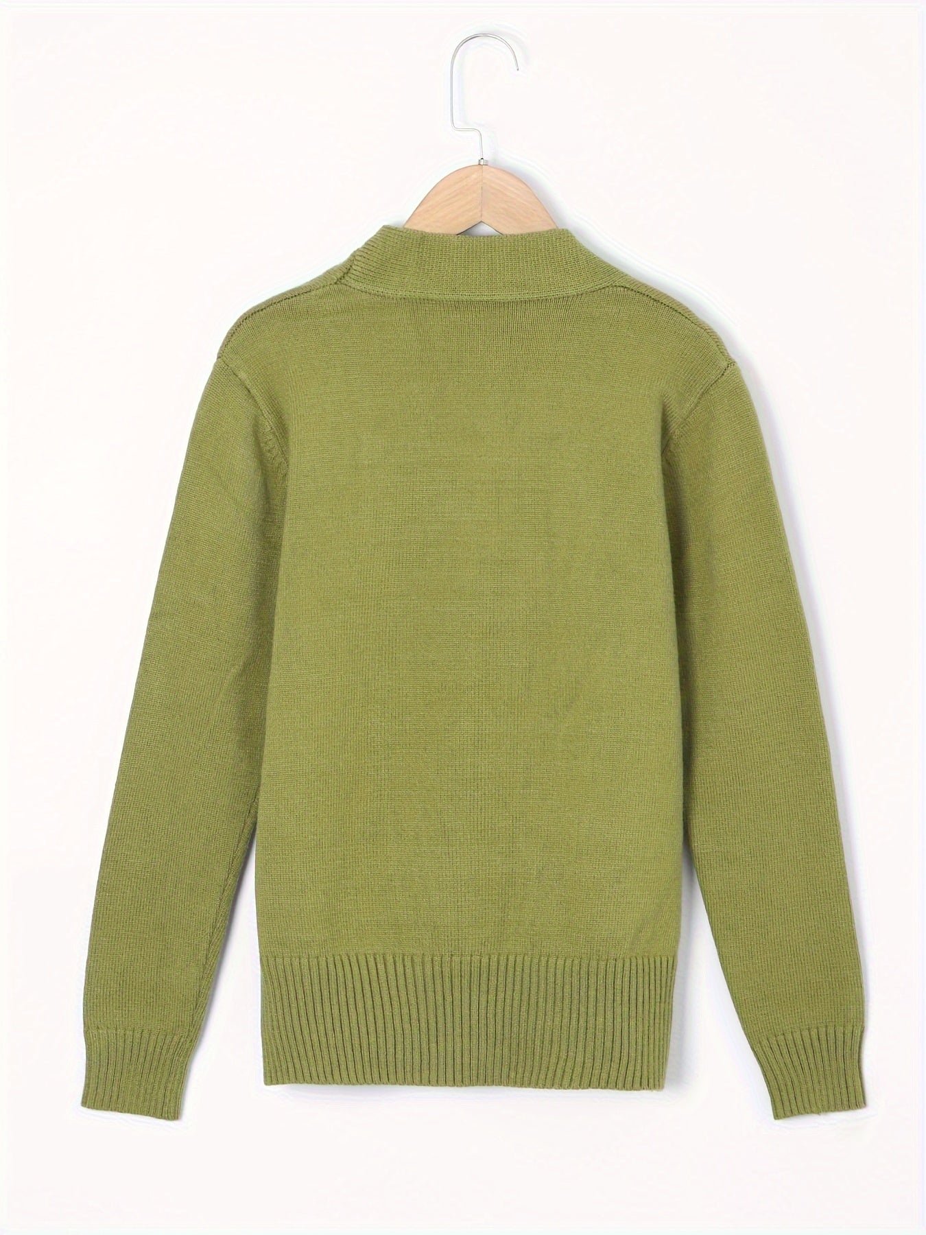 b04bfc67bc41f92fe6fa214ad62d5c8f-1 Solid Rib Knit Sweater, Casual Long Sleeve Versatile Sweater, Women's Clothing