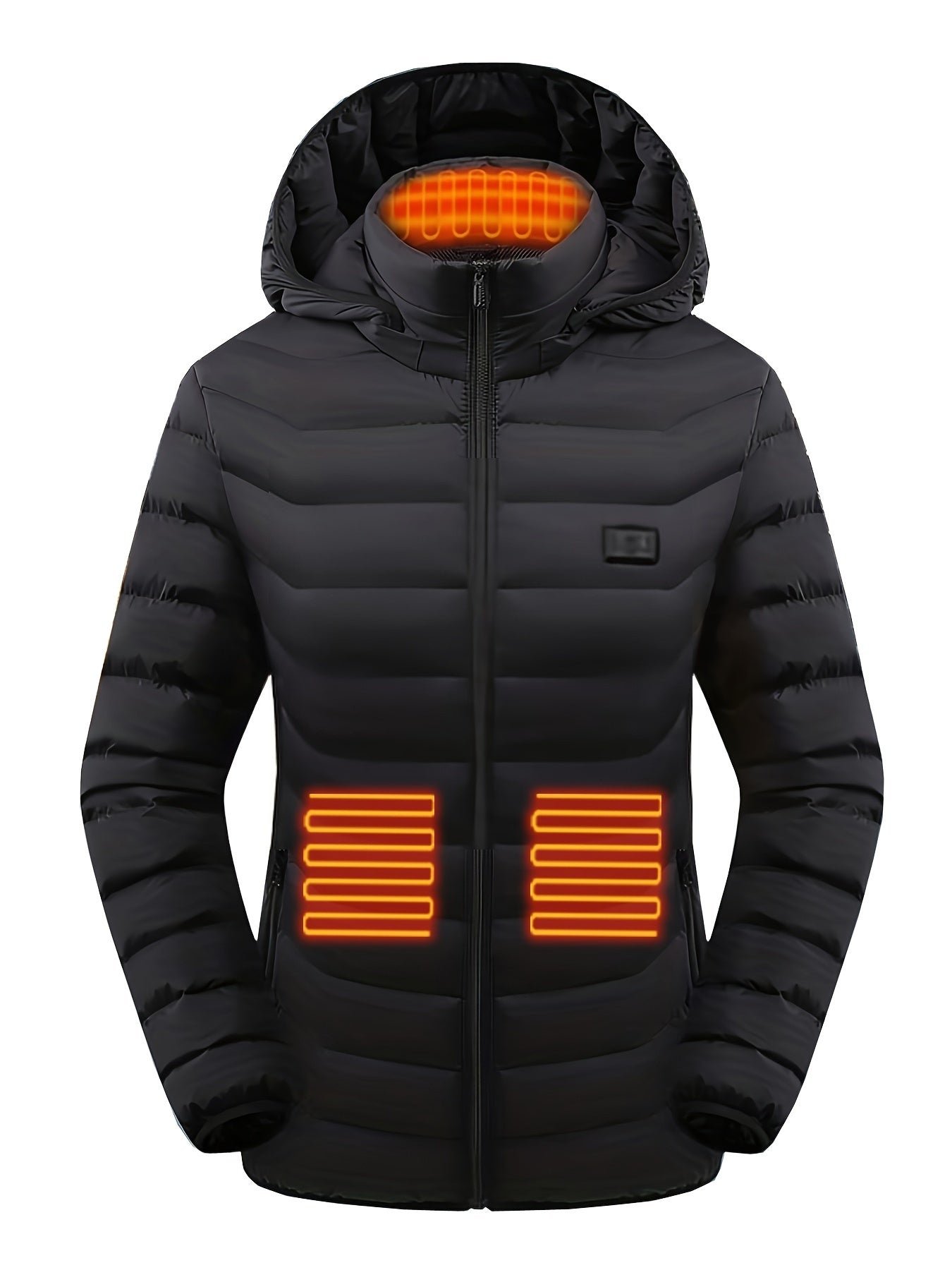 Women's Waterp Resistant Heated Jacket, Long Sleeve Thermal Clothing, USB Electric Heating Coat For Outdoor Camping, Cycling, Fishing, Hiking, Skiing Thermal Wear (Battery Pack Not Included) For Fall & Winter