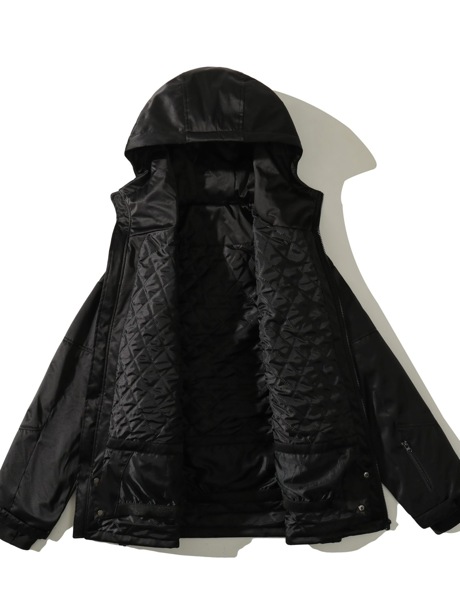 Drawstring Waterproof Ski Jacket, Thick Thermal Pockets Coat, Women's Clothing