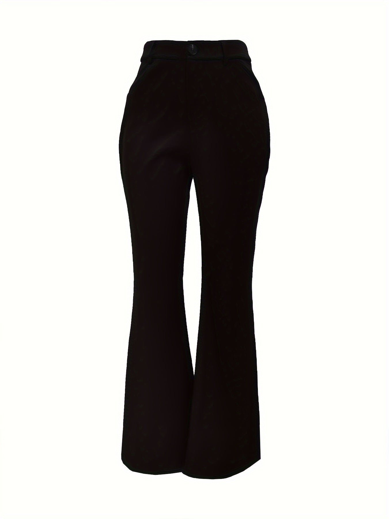 Elegant Solid Color Pants Set, Button Lapel Neck Vest & Pants Outfits For Work & Office, Women's Clothing